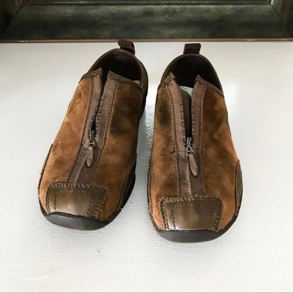Merrell Dark Earth Brown Zippered Slip-on Shoes size 7 - Picture 1 of 8